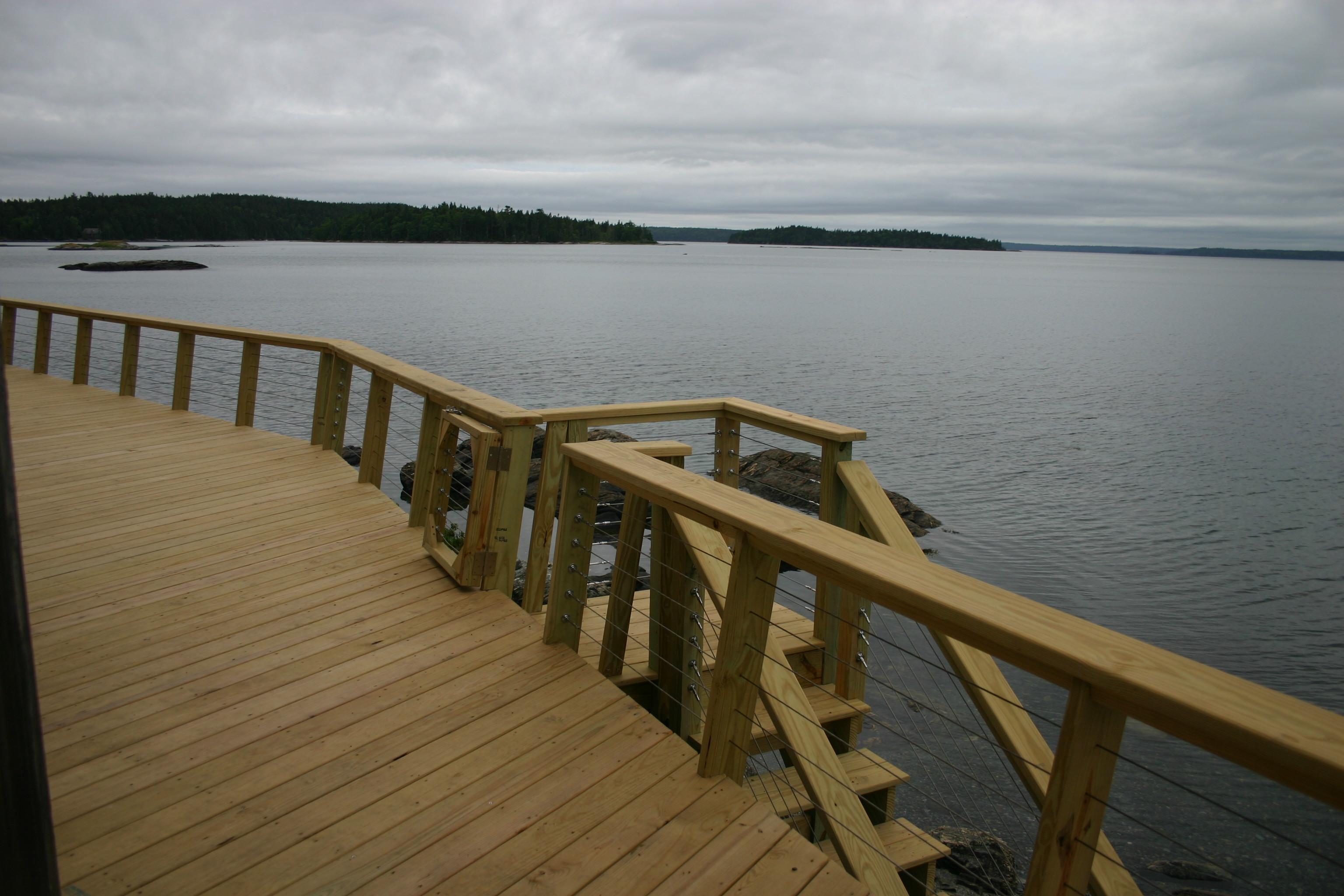 Waterfront deck at high tide