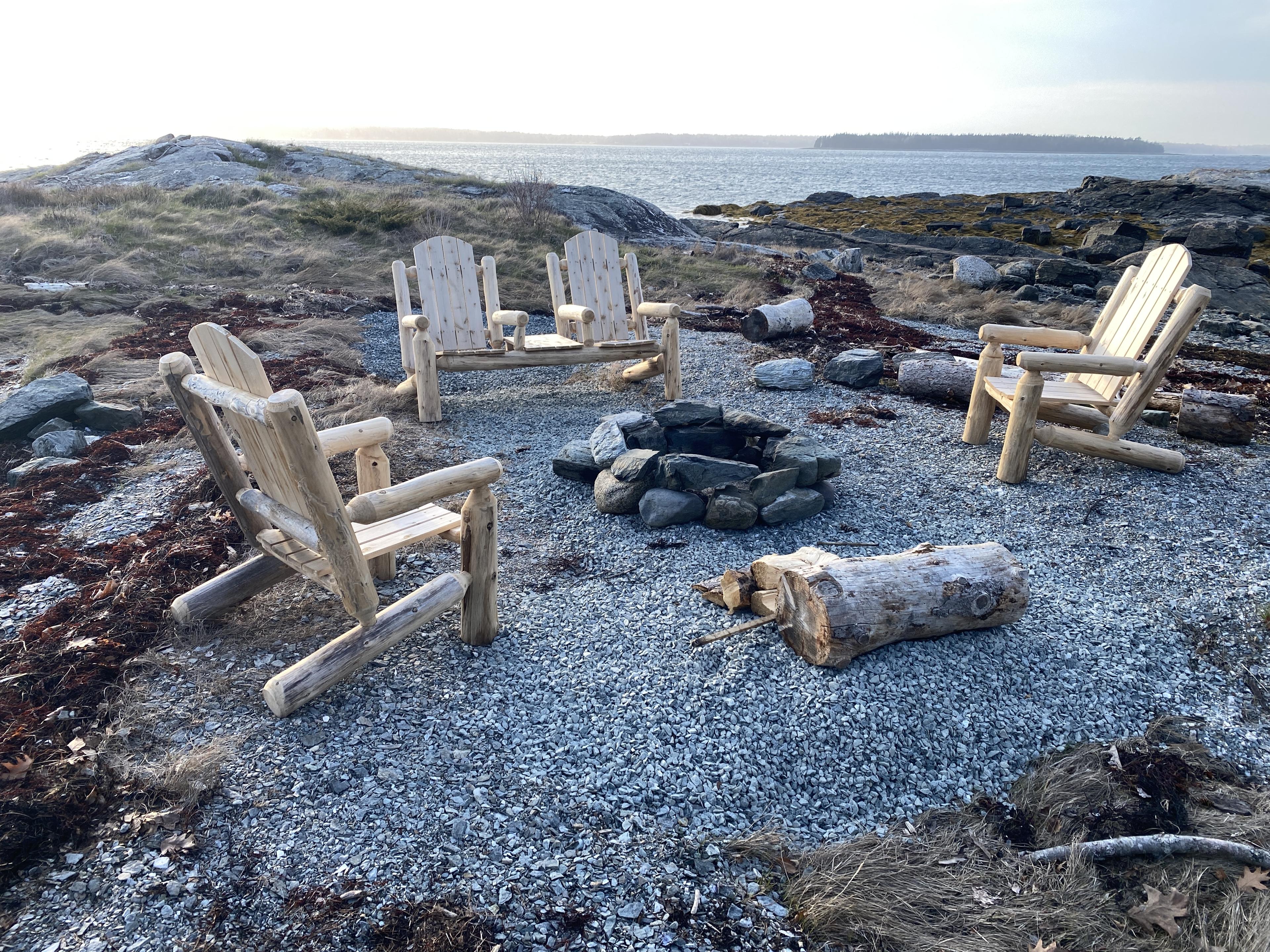 Fire pit at dusk