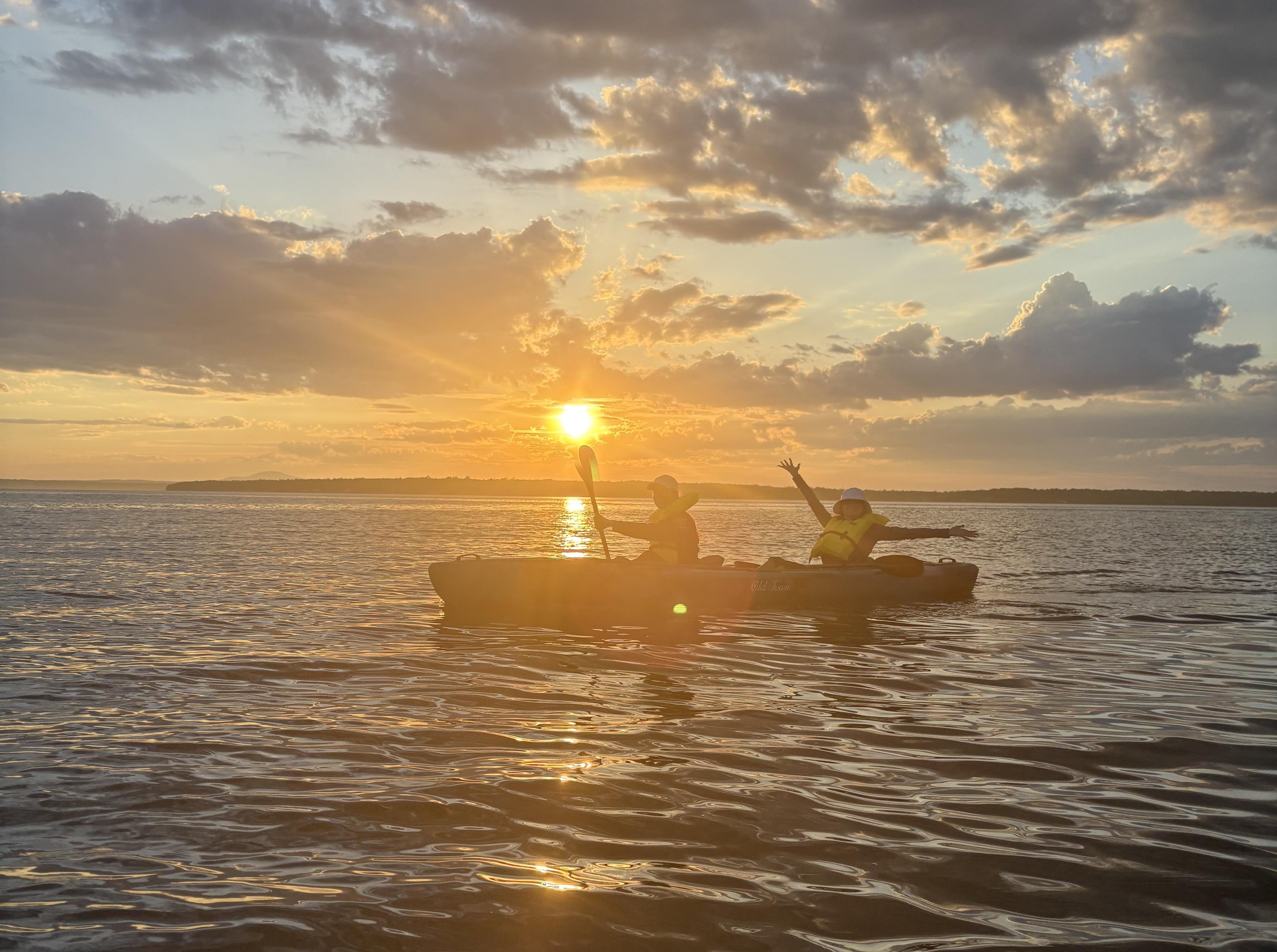 Kayaking at sunset