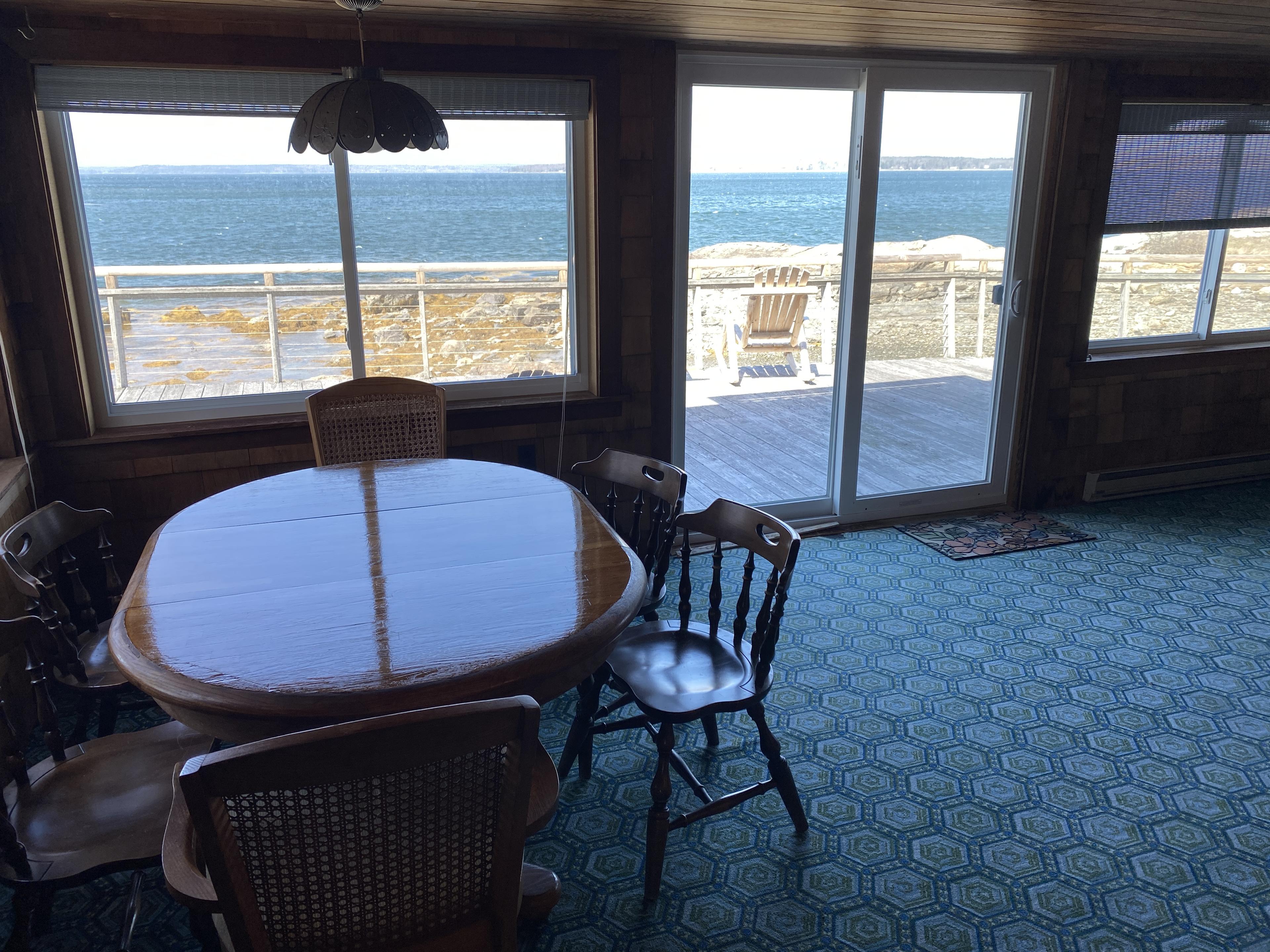 Sunroom with water views